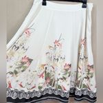 Soft Surroundings Spring Meadow Ivory Floral Midi Skirt Petites M Flowy Photo 3