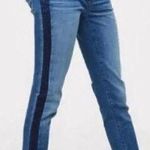 Loft  Two Tone Striped Skinny Jeans Photo 0