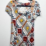Tiny by Anthropologie Womens Top Small Cotton Aztec Festival Tribal Hippie Boho Gray Photo 1