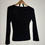 Joseph Ribkoff  Black Long Sleeve Blouse Chain Halter Date Night Pleated Bust Photo 6