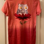 Rip N Dip Women’s T-Shirt Size Small Pink Flowers Cat Floral Printed Shirt Photo 1