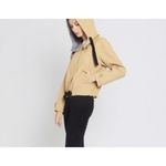 All:Row cropped gingham trim hooded trench coat size small Tan Photo 11