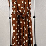 Monteau  | Polka Dot Sleeveless Jumpsuit- Brown and White Photo 0