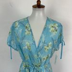 Oscar de la Renta  Robe Small Blue Sheer Short Sleeve‎ Luxury Designer NWT Photo 1