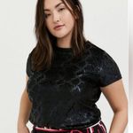 Torrid Black Snake Print Velvet High Neck T-Shirt Tee Top $39.50 EUC 1X Photo 8