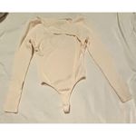 Citizens of Humanity Dasha Cut Out Long Sleeve Bodysuit Top Ivory Med Photo 3