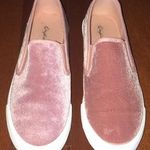 Qupid Pink Velvet Slip On Shoes Photo 0