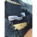 Red Haute  Poplin Black Tie Front High Neck Top - Size - Small Photo 4