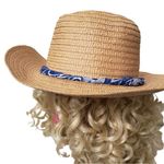 Paper Sun Hat w/Blue and White Hat Band Photo 0