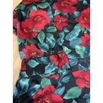 Victoria's Secret  Vintage Gold Label L Night Shirt Silky Black Red Floral Y2K Photo 2