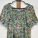 H&M Green Floral Print Short Sleeve Off the Shoulder Dress Size XS Photo 1