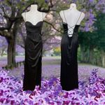 Cinderella Black Spaghetti strap Prom Dress size 12 Photo 4