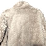 Patagonia Pelage Asymmetrical Zip Up Cream Beige Sherpa Teddy Moto Jacket Medium Photo 4