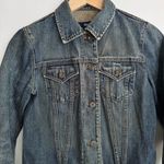 Gap Vintage Womens Denim Jean Jacket Dark Dirty Wash Fall 2002 Preppy Size S Y2K Photo 3