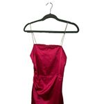 ZARA NWT Effect Satin Hot Pink Mini Cocktail Dress With Jewel Straps SZ Small Photo 2