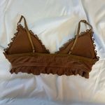 Listicle 287  Brown Butterscotch Stretch Floral Lace Ribbed Bralette Small Photo 3