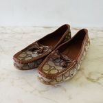Coach Khaki Saddle Greenwich Signature Jacquard Logo Print Loafer - US 7 Photo 1