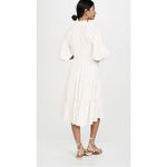 Amanda Uprichard  Saffron Dress 3/4 Sleeve Ruffle Tiered Midi white xs Photo 3