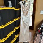 Ivory Satin Cowl Neck Gown Size Medium* Photo 8