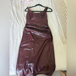 Meshki Sonia Faux Leather Midi Dress • Cherry Red • S • NWT Photo 3