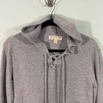 Michael Kors  Women's Grey Lightweight Rhinestone "MK" Hoodie Size XS Photo 1