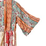Angie  Boho Floral Middle Tie Short Sleeve Rayon Kimono Women’s Size Medium‎ Photo 2