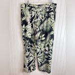 Green and Black Wide Leg Jumpsuit with Tropical Design Size 14 Photo 4