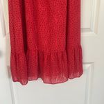 ZARA NWT Polka Dot Midi Dress Red and Black Size XS Ruffle Cute Holiday Photo 8