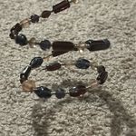 Women’s‎ vintage pink/purple/silver beaded gemstone boho wire bracelet one size Silver Photo 4