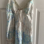 California Dynasty Womens Medium Blue Floral Babydoll Mini Slip Dress Photo 0