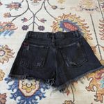 Urban Outfitters  BDG Black High Rise Denim Shorts Raw Fringe Hem W27 Photo 2