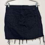 Mother High Waisted Smokin' Double Micro Fray Skirt in Pitch Black Denim Size 29 Photo 4