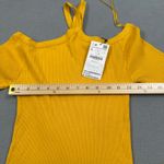 NWT Zara Trafaluc Top Yellow Ribbed Knit Asymmetric One Shoulder Long Sleeve Size L Photo 4