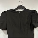 Mac Duggal  2630 Plunge Neck Puff Sleeve Cut Out Gown 4 Black NWT Beaded Sequins Photo 7