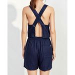 LUNYA Set Woven Linen Crossback Tank & Woven Linen Shorts, Navy, Small Blue Photo 2