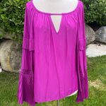 Ramy Brook Harvey Flared-Sleeve Keyhole Blouse Photo 6