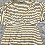 Urban Outfitters Ribbed Striped Surplice V-Neck Romper Gold Yellow White Small Photo 7