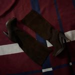 Sexy dark brown chocolate chunky heeled knee high suede boots Made in Brazil 6.5 Photo 1