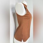 A New Day Brown Ribbed Crop Top Photo 2