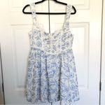 For Love & Lemons White and Blue  Maisie May Mini Dress Size L Photo 3