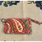 Vera Bradley Zip ID Case Capri Pink Quilted Cotton Key Ring Wallet Photo 1