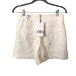 ZARA  High Waisted‎ Sailor Shorts White NWT X-Small Photo 2