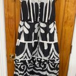 Point Sur Black White Abstract Floral Cotton Tiered Maxi Dress Size 0 Boho Pom T Photo 0