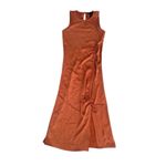 NWT House of Harlow 1960 Maxi Dress Satin Silky Orange Ruched Tie Front Side XS Photo 2