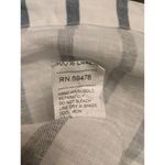 Viola Borghi Womans Med Stripe Linen Button Down Shirt Dress Peasant Vacation White Photo 9