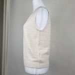 Jason Wu  Cream Textured Crew Neck Tank Top Shell Ribbed Trim Stretchy Size M Photo 7