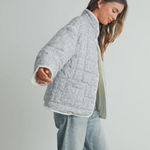 Boutique Blue and White Quilted Jacket Photo 3