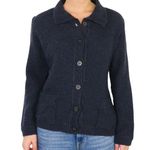 NINO COLOMBO Italy Merino Wool Knit Sweater Navy Blue Small Designer Photo 0