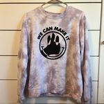 Mighty fine We Can Make It Smiley Face Thumbs Up Purple & White Tie Dye Crewneck Photo 1