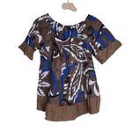 Terzo Millennio Women's M Linen Italian Made Pullover Blouse Brown Size M Photo 1